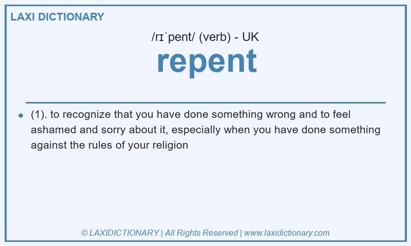Definition repent in British English