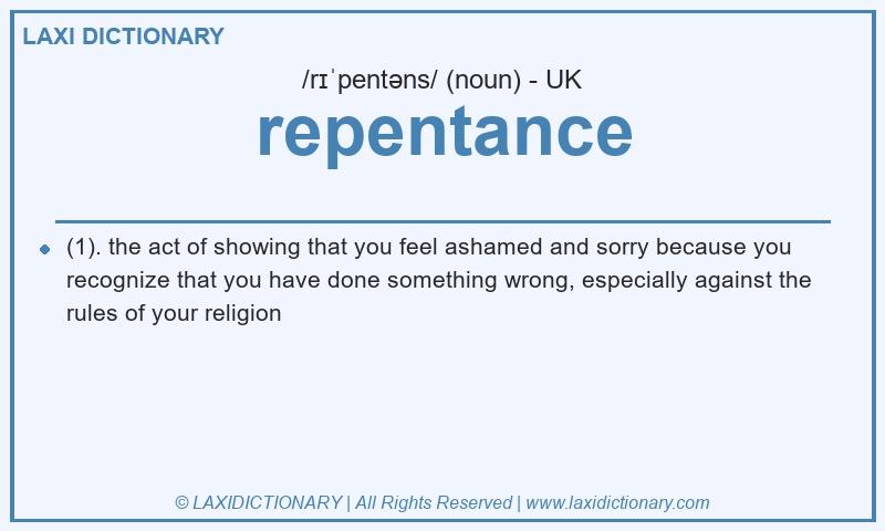 Definition repentance in British English