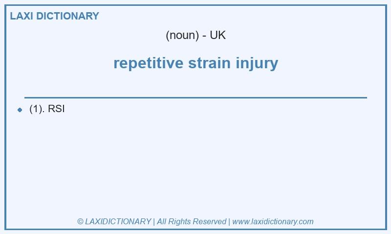 Definition repetitive strain injury in British English