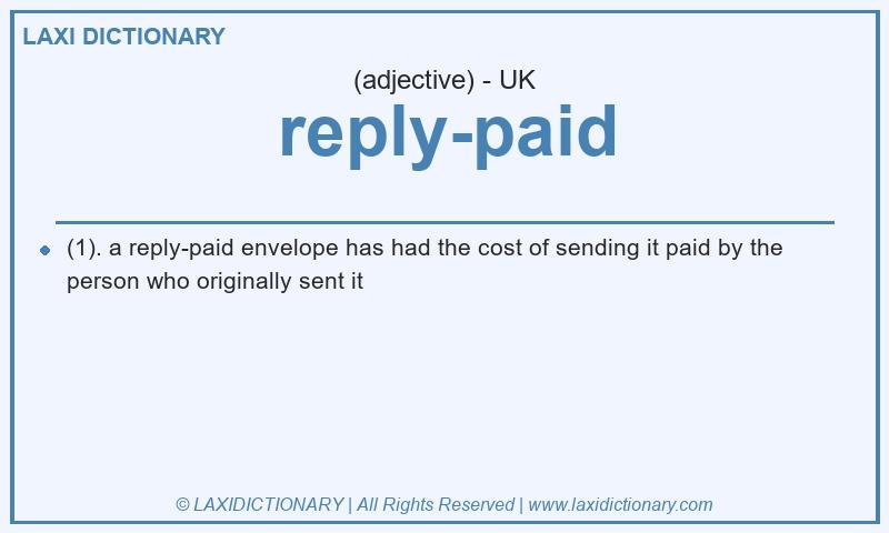 Definition reply-paid in British English