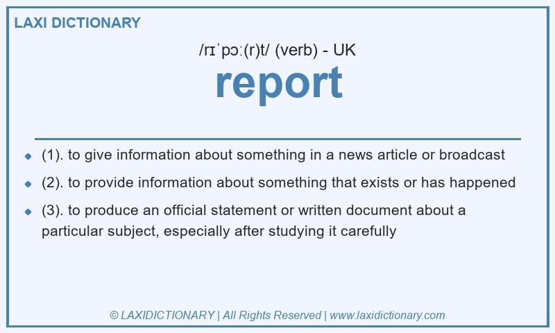 Definition report in British English