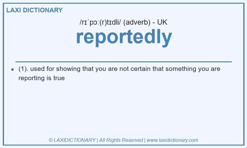 Definition reportedly in British English