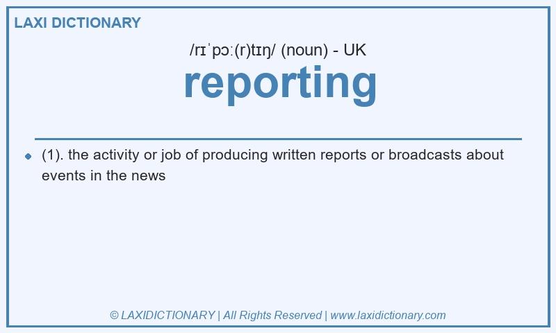 Definition reporting in British English