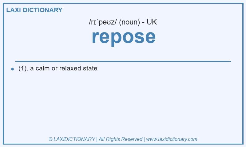Definition repose in British English
