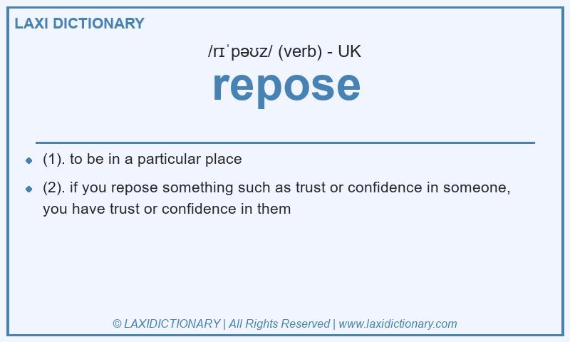 Definition repose in British English