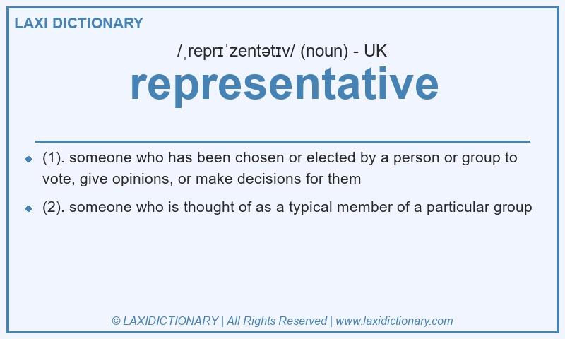 Definition representative in British English