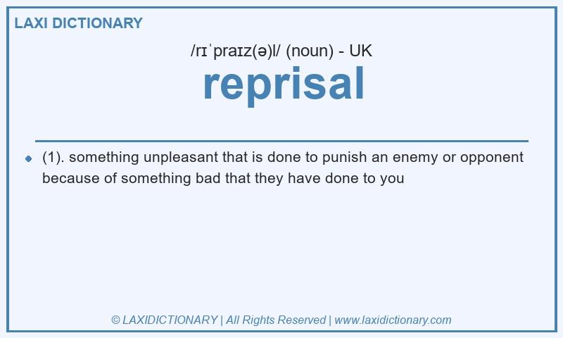 Definition reprisal in British English