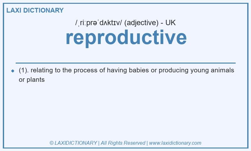 Definition reproductive in British English