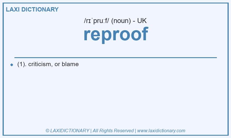 Definition reproof in British English