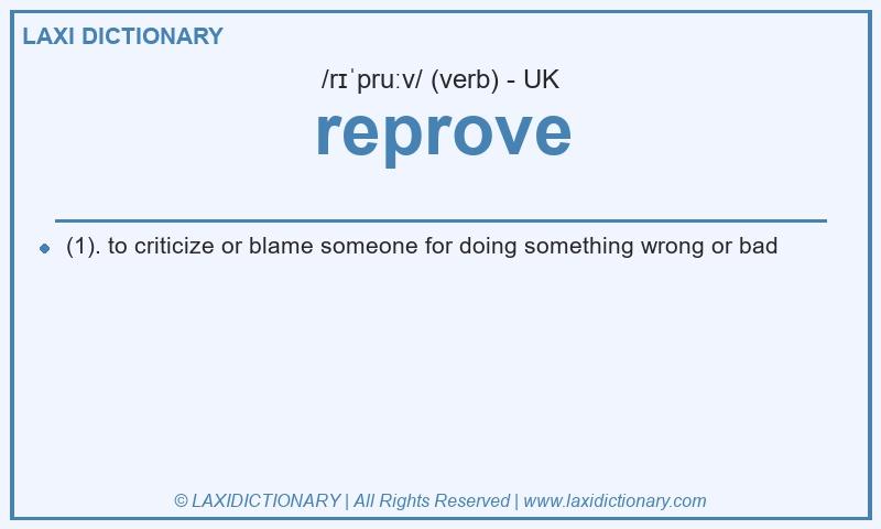 Definition reprove in British English