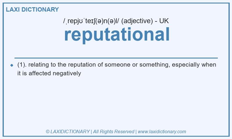 Definition reputational in British English