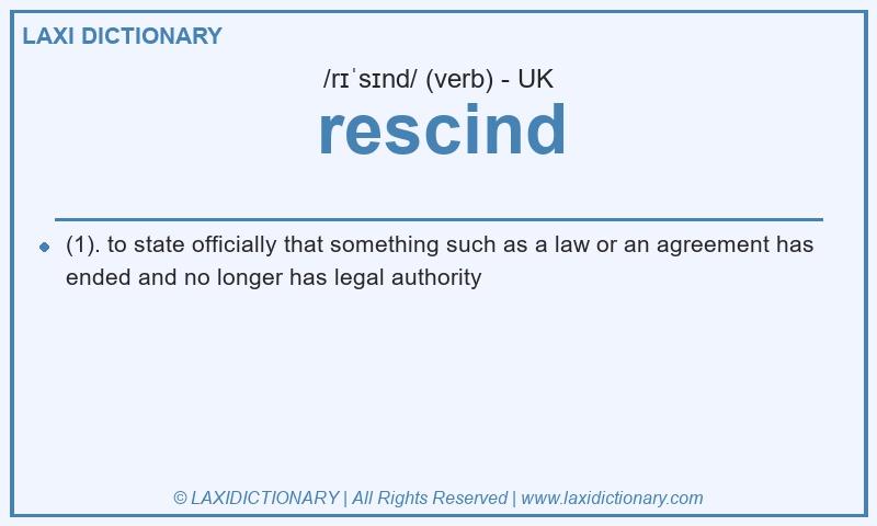 Definition rescind in British English