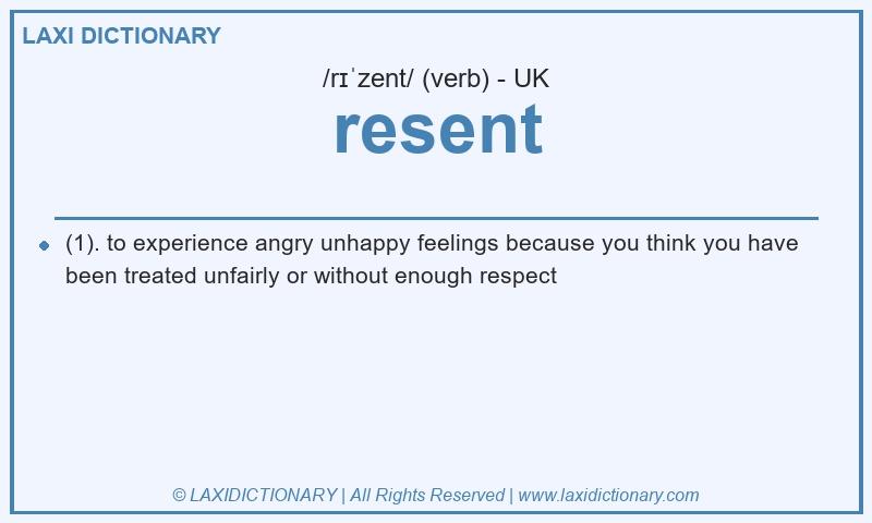 Definition resent in British English