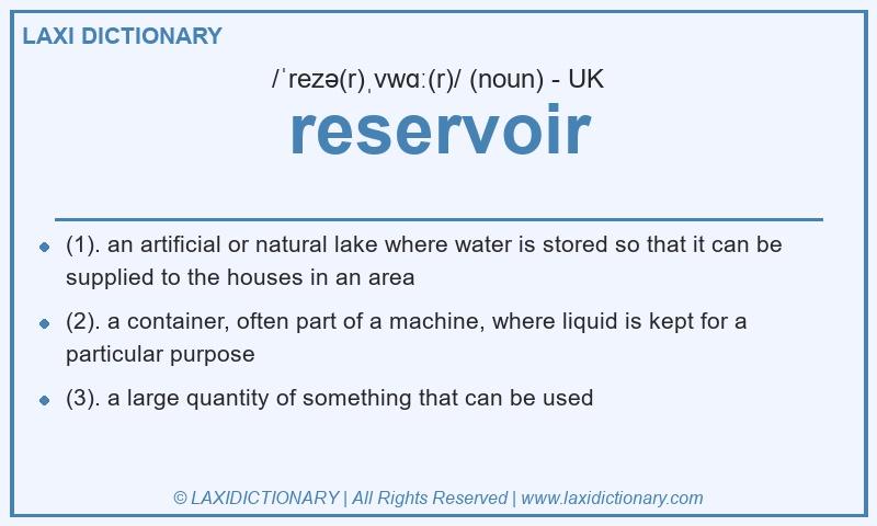 Definition reservoir in British English