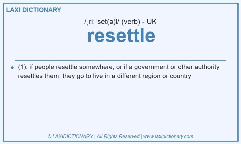 Definition resettle in British English