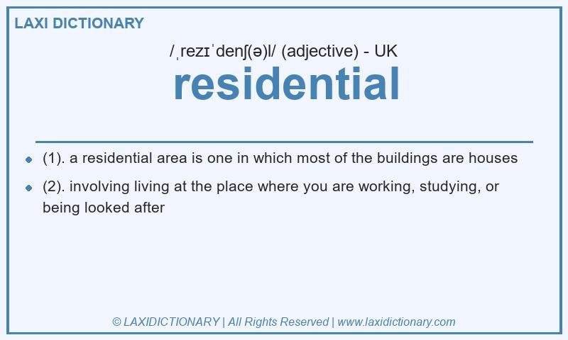 Definition residential in British English