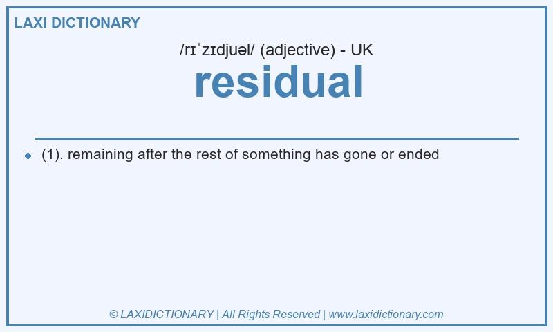 Definition residual in British English