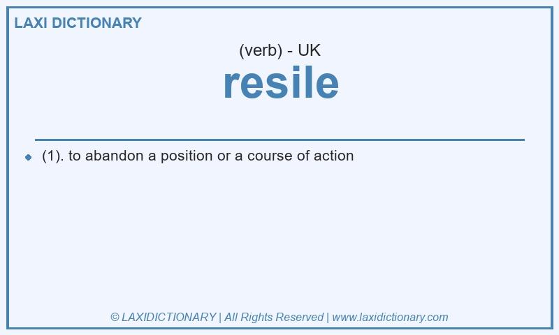 Definition resile in British English