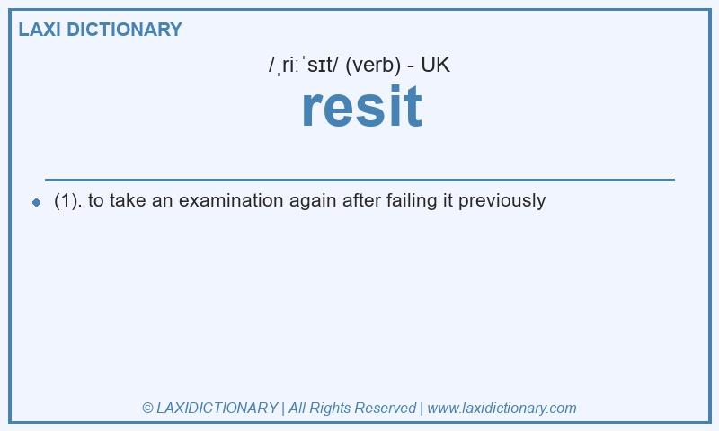 Definition resit in British English
