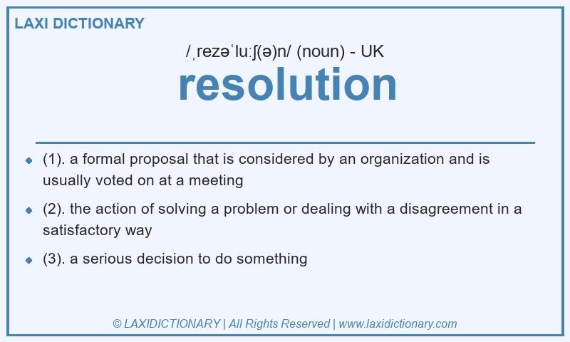 Definition resolution in British English