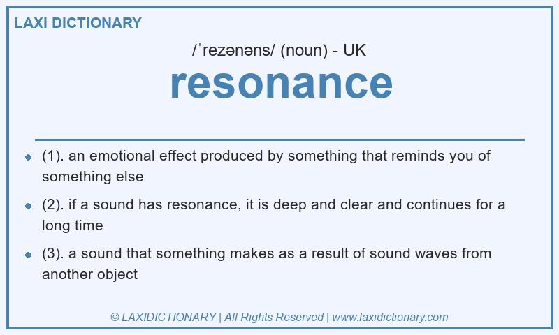 Definition resonance in British English