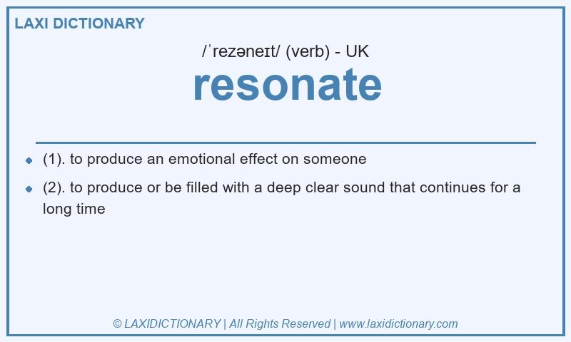Definition resonate in British English