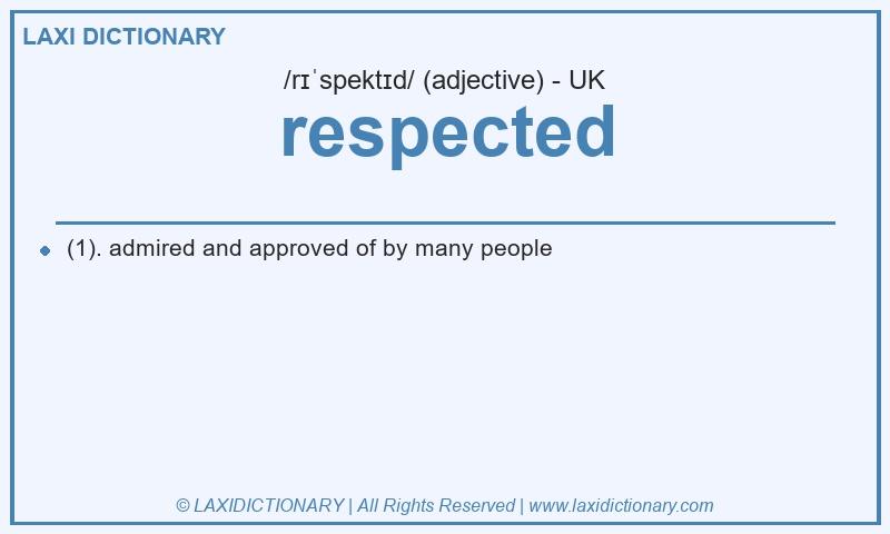 Definition respected in British English