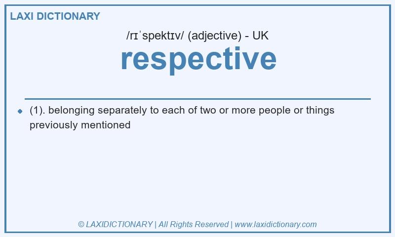 Definition respective in British English