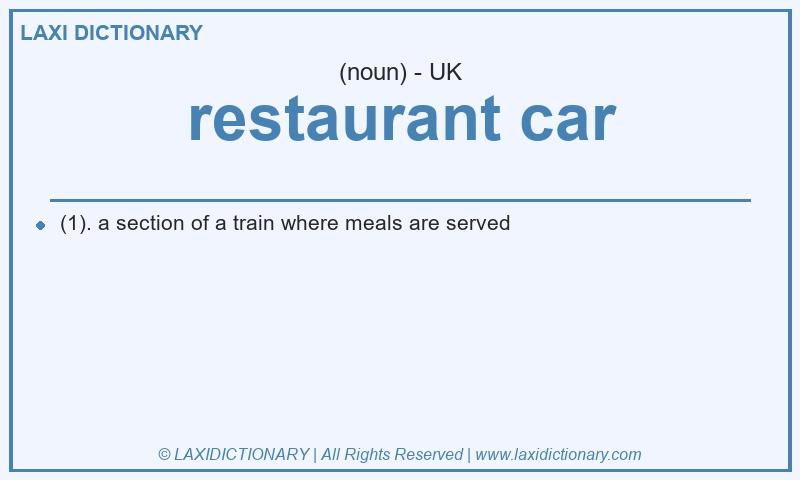 Definition restaurant car in British English
