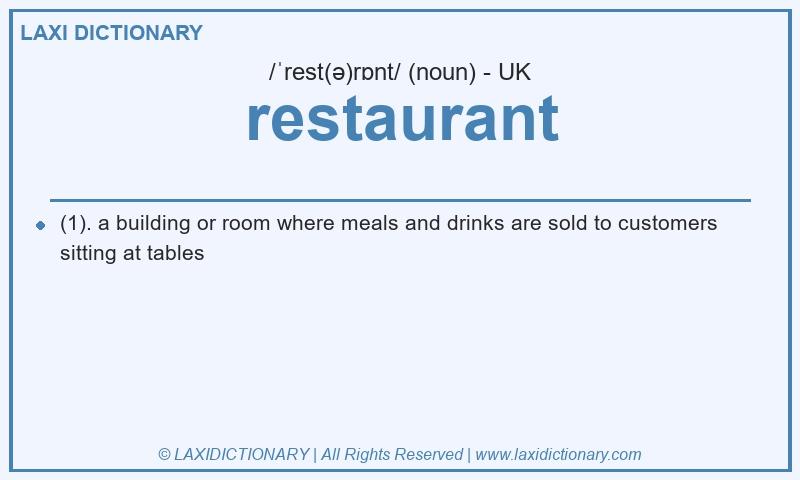 Definition restaurant in British English