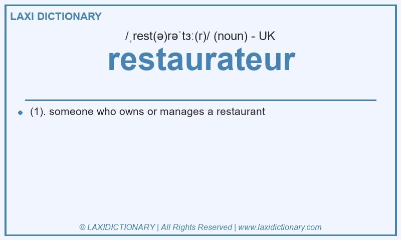 Definition restaurateur in British English
