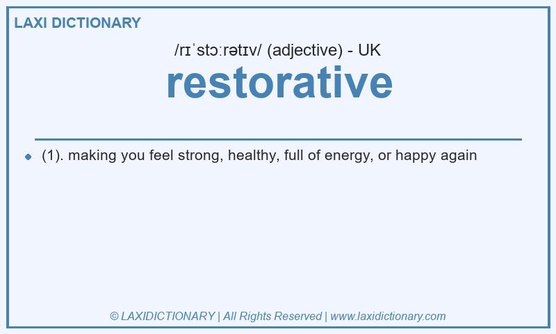 Definition restorative in British English