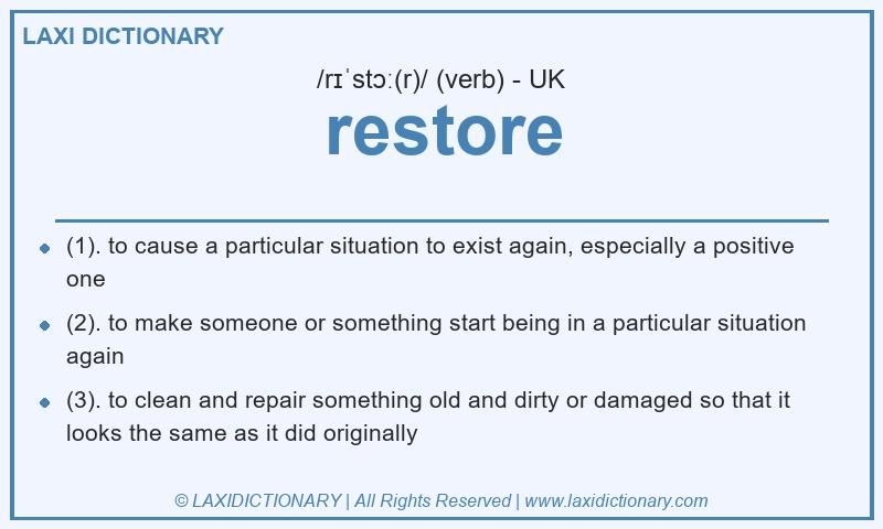 Definition restore in British English