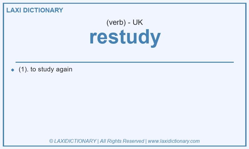 Definition restudy in British English