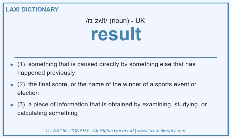 Definition result in British English