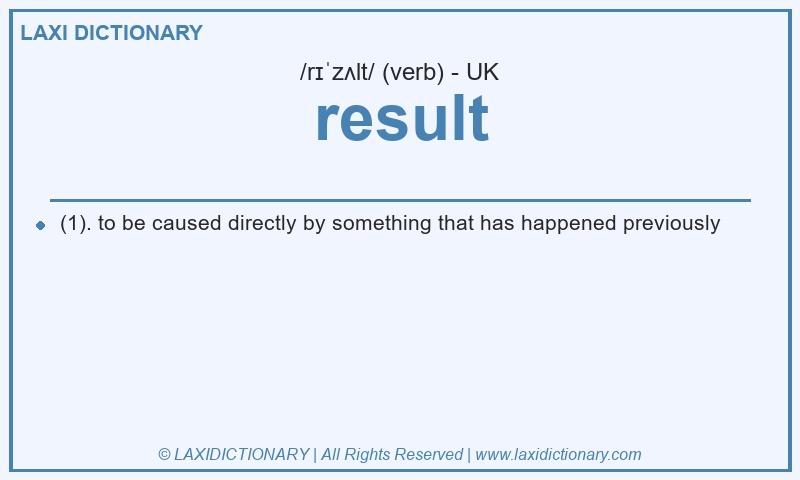 Definition result in British English