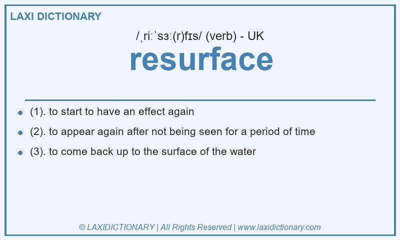 Definition resurface in British English