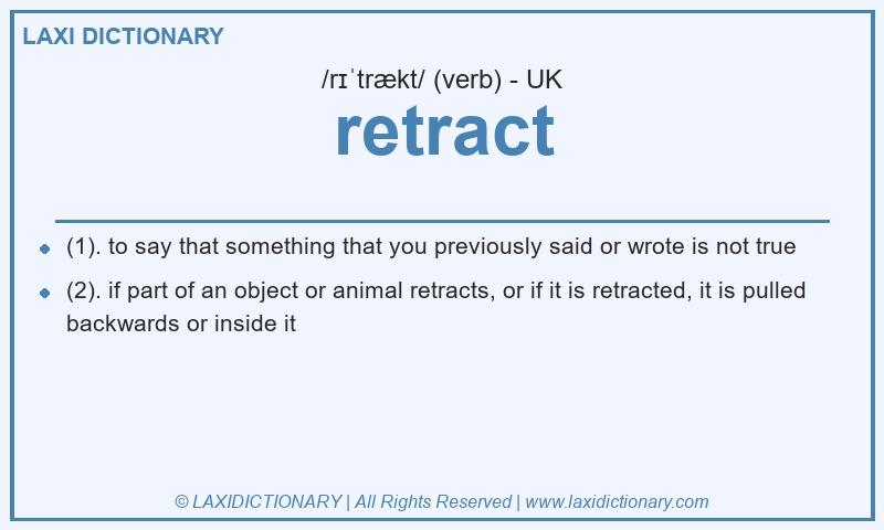 Definition retract in British English