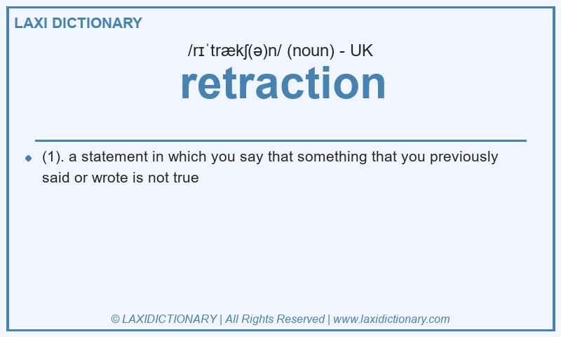 Definition retraction in British English