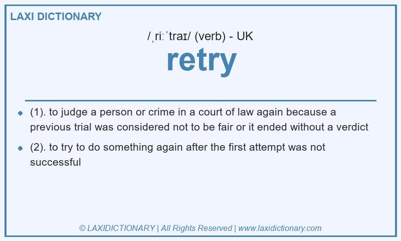 Definition retry in British English
