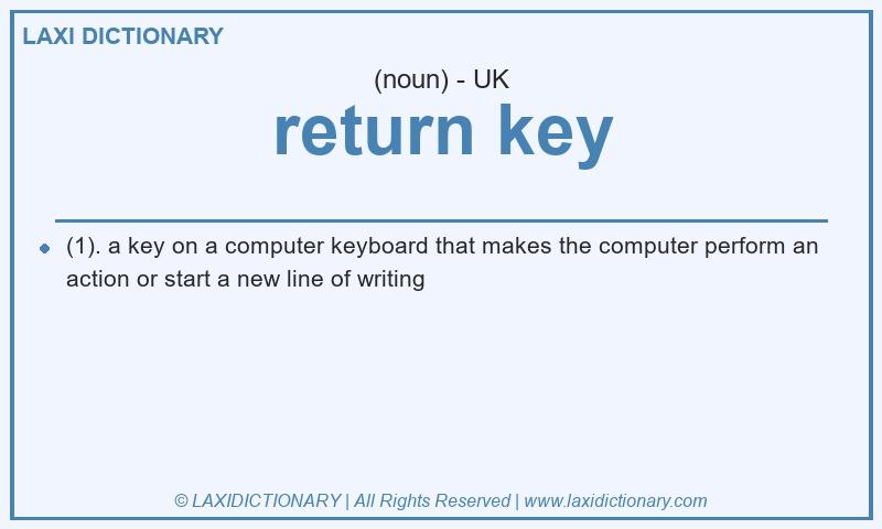 Definition return key in British English