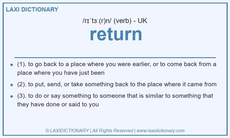 Definition return in British English