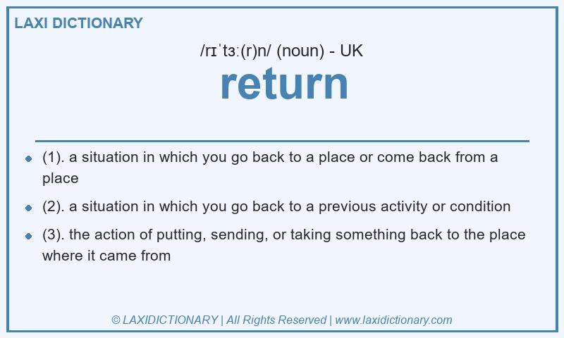 Definition return in British English