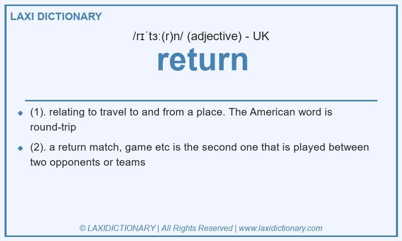 Definition return in British English