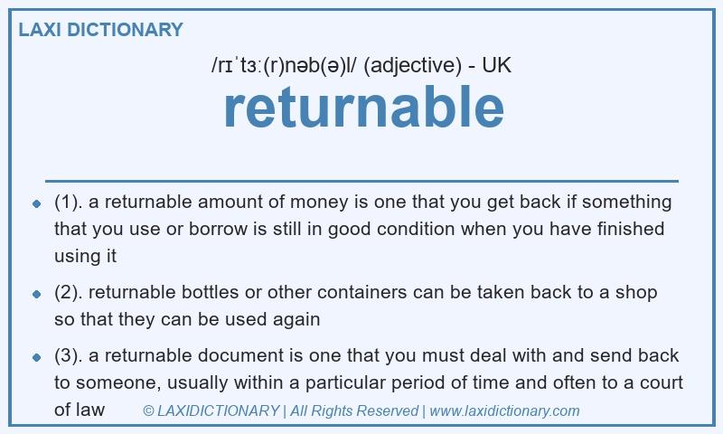 Definition returnable in British English