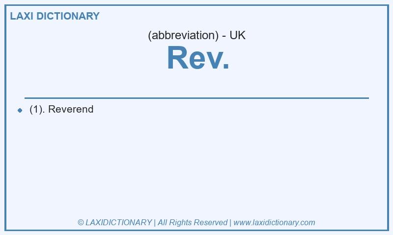 Definition Rev. in British English