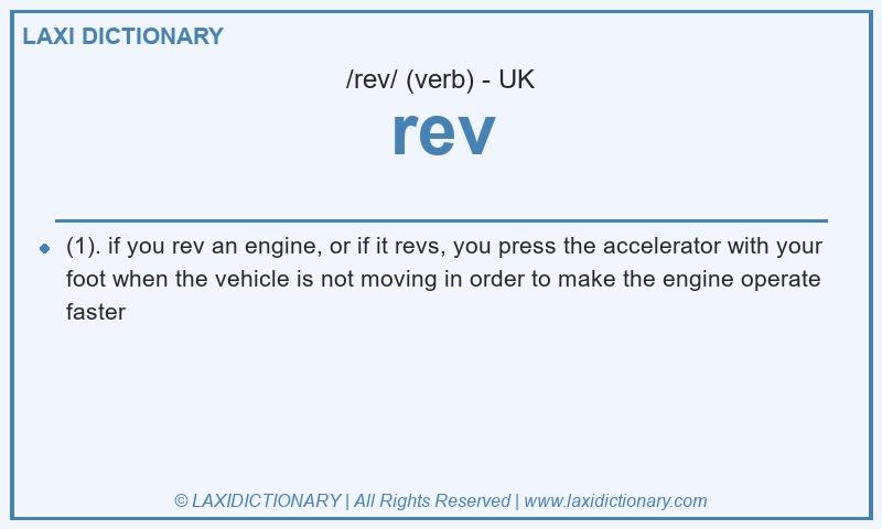 Definition rev in British English