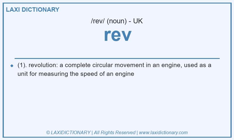Definition rev in British English