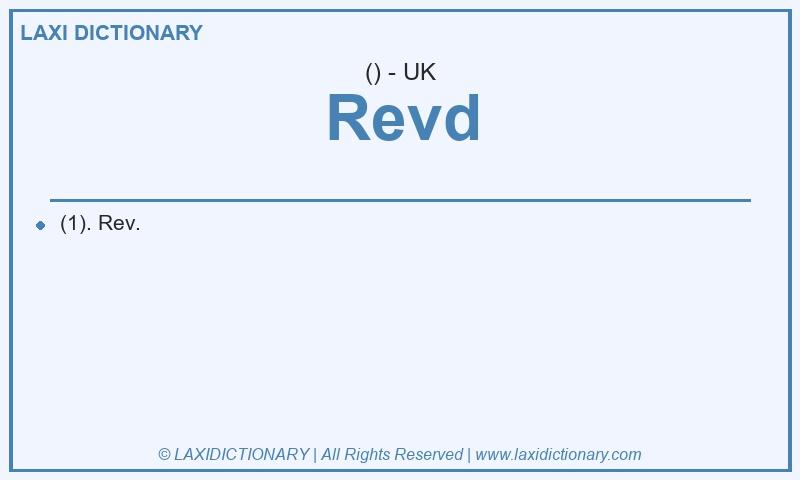 Definition Revd in British English