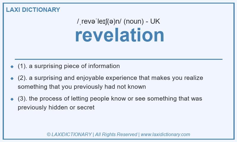 Definition revelation in British English